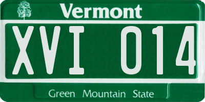 VT license plate XVI014
