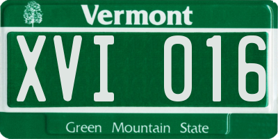 VT license plate XVI016