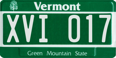 VT license plate XVI017