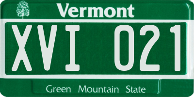 VT license plate XVI021