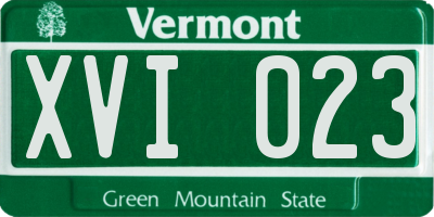 VT license plate XVI023