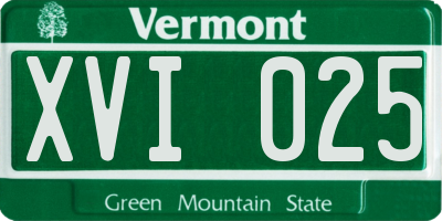 VT license plate XVI025