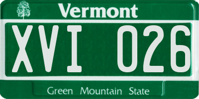 VT license plate XVI026