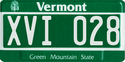 VT license plate XVI028