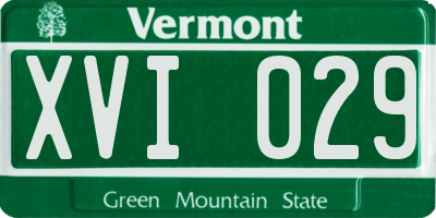 VT license plate XVI029