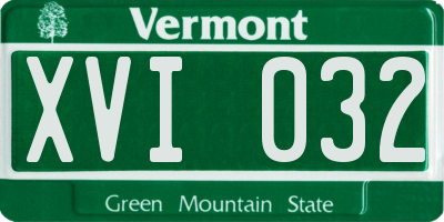 VT license plate XVI032