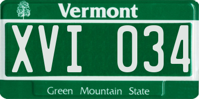 VT license plate XVI034