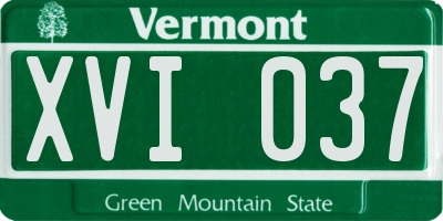 VT license plate XVI037