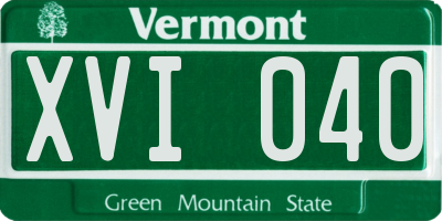 VT license plate XVI040