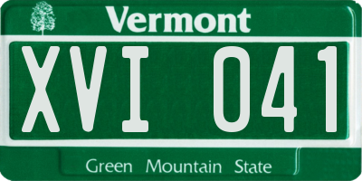 VT license plate XVI041