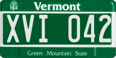 VT license plate XVI042