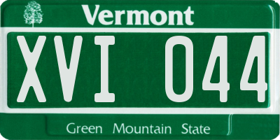 VT license plate XVI044