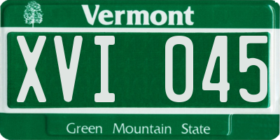 VT license plate XVI045