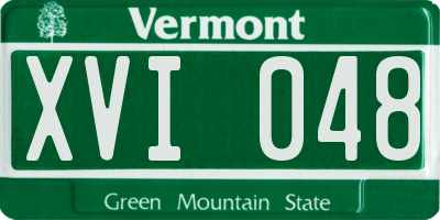 VT license plate XVI048