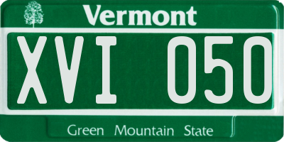 VT license plate XVI050