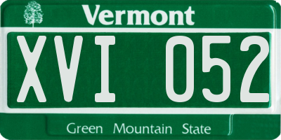 VT license plate XVI052