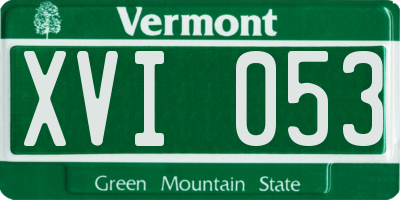 VT license plate XVI053