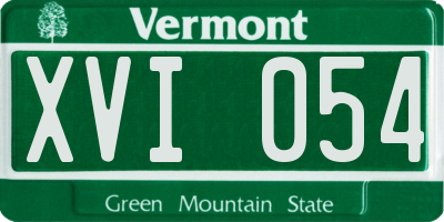 VT license plate XVI054