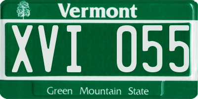 VT license plate XVI055