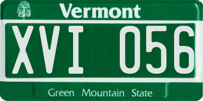 VT license plate XVI056