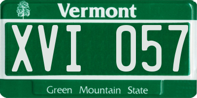 VT license plate XVI057
