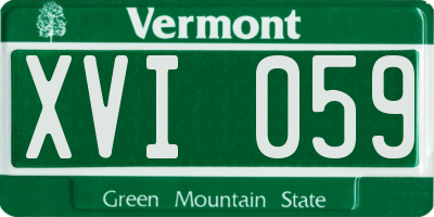 VT license plate XVI059