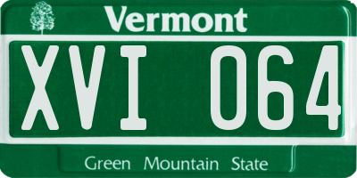 VT license plate XVI064