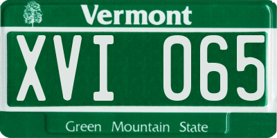 VT license plate XVI065