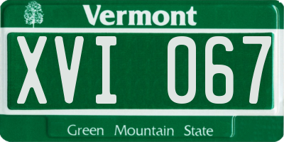VT license plate XVI067
