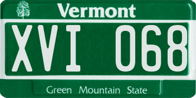 VT license plate XVI068