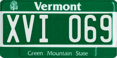 VT license plate XVI069