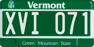 VT license plate XVI071