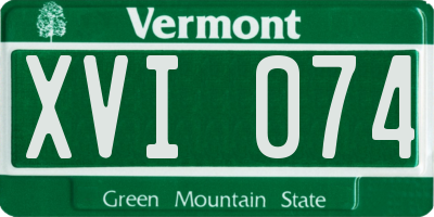 VT license plate XVI074