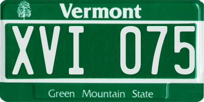 VT license plate XVI075