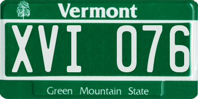 VT license plate XVI076
