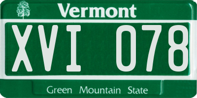 VT license plate XVI078