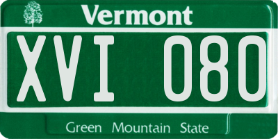 VT license plate XVI080