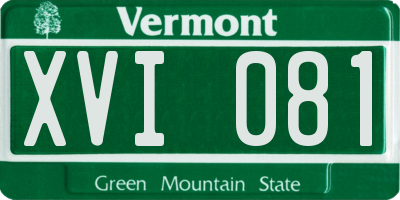VT license plate XVI081