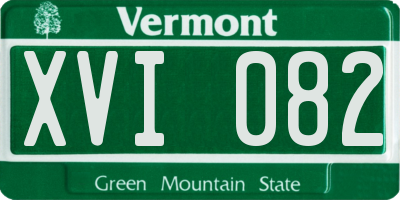 VT license plate XVI082