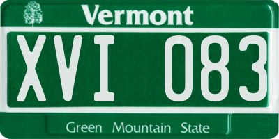VT license plate XVI083