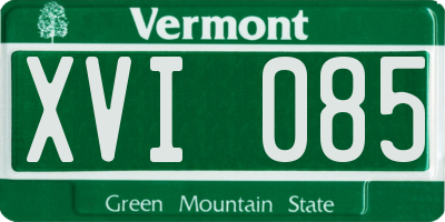 VT license plate XVI085