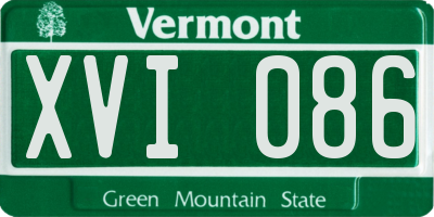 VT license plate XVI086