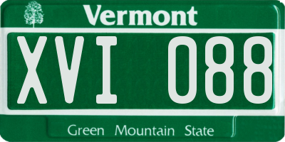 VT license plate XVI088
