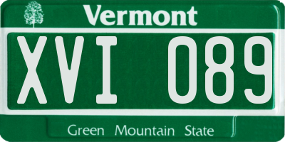 VT license plate XVI089