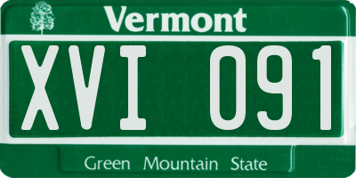 VT license plate XVI091