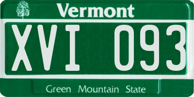 VT license plate XVI093