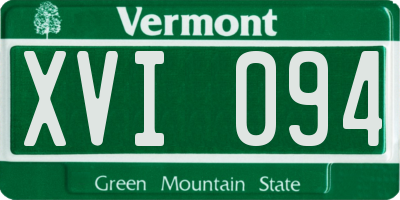 VT license plate XVI094
