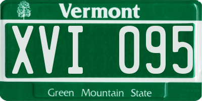 VT license plate XVI095