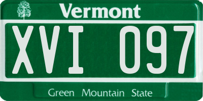VT license plate XVI097