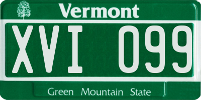 VT license plate XVI099